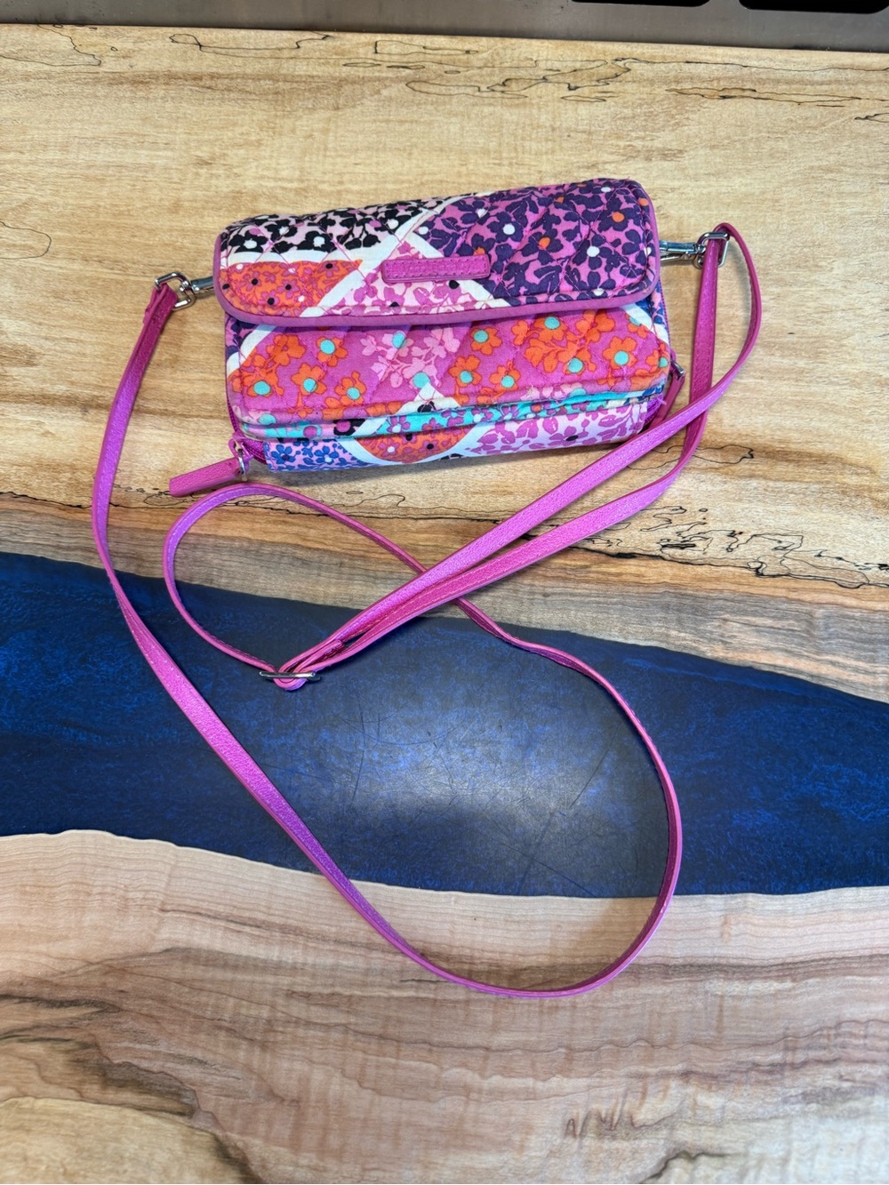 Vera Bradley Pink Floral Patchwork Crossbody